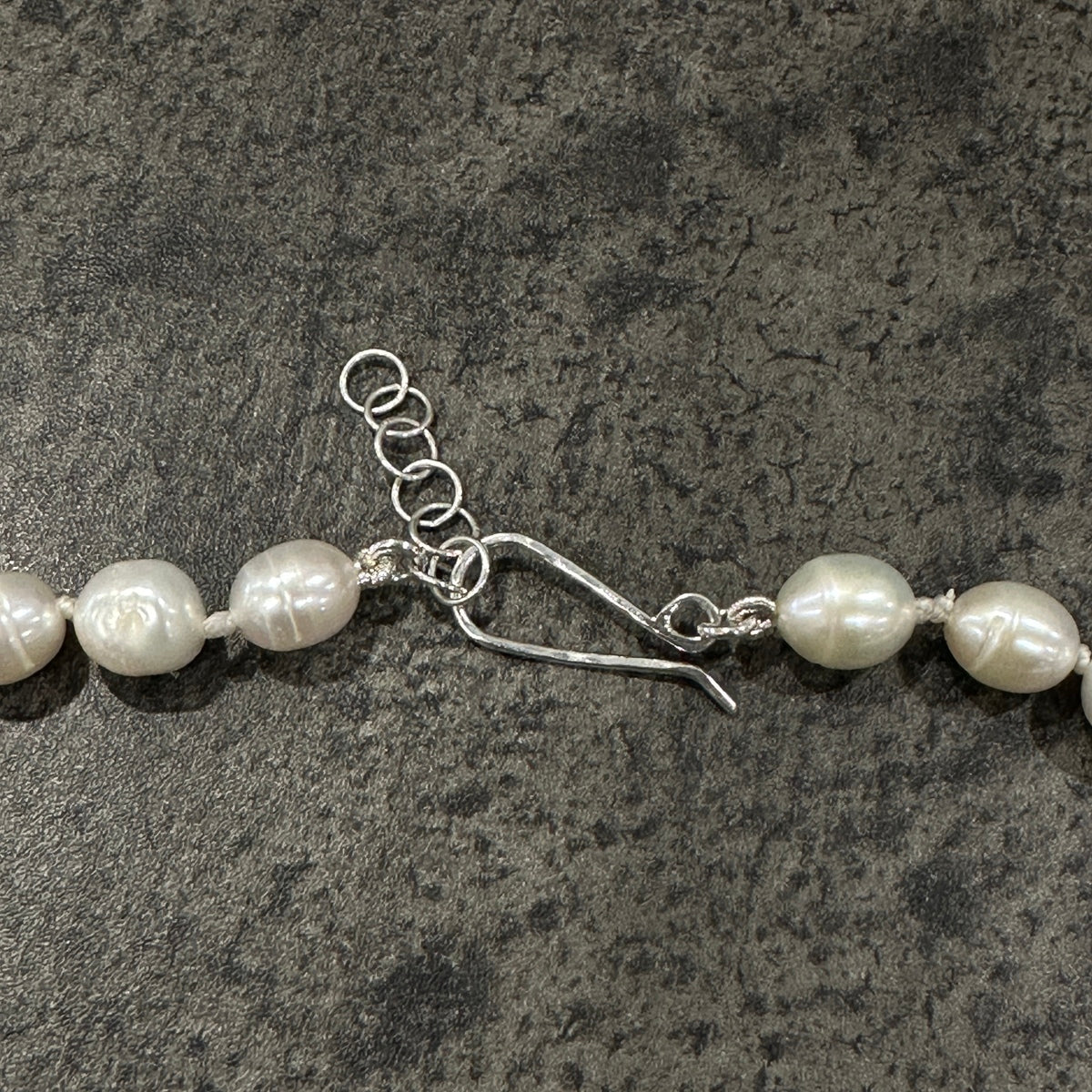 Foxtail bone link with pearl Necklace