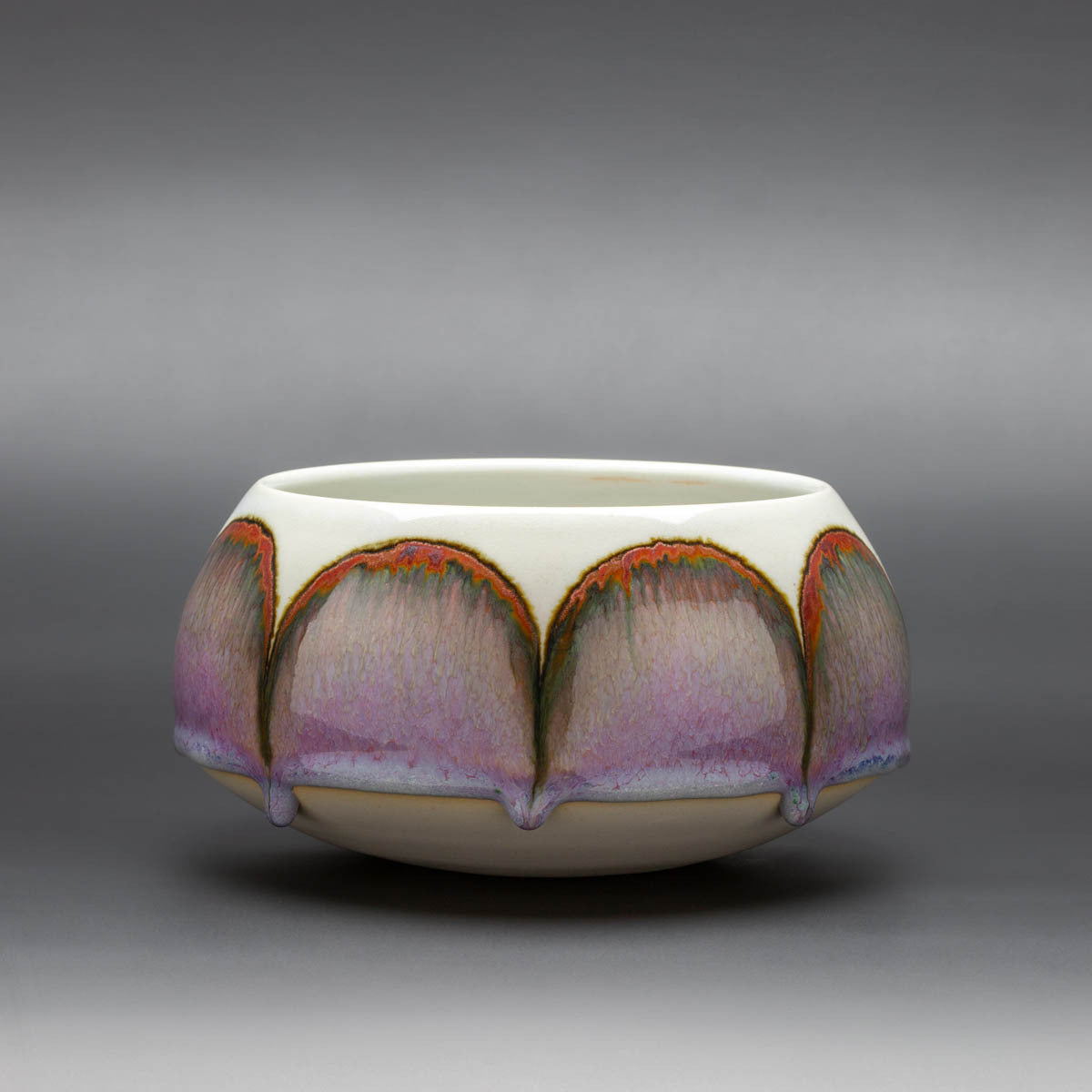 Peach Flambé Arches - Convex Bowl