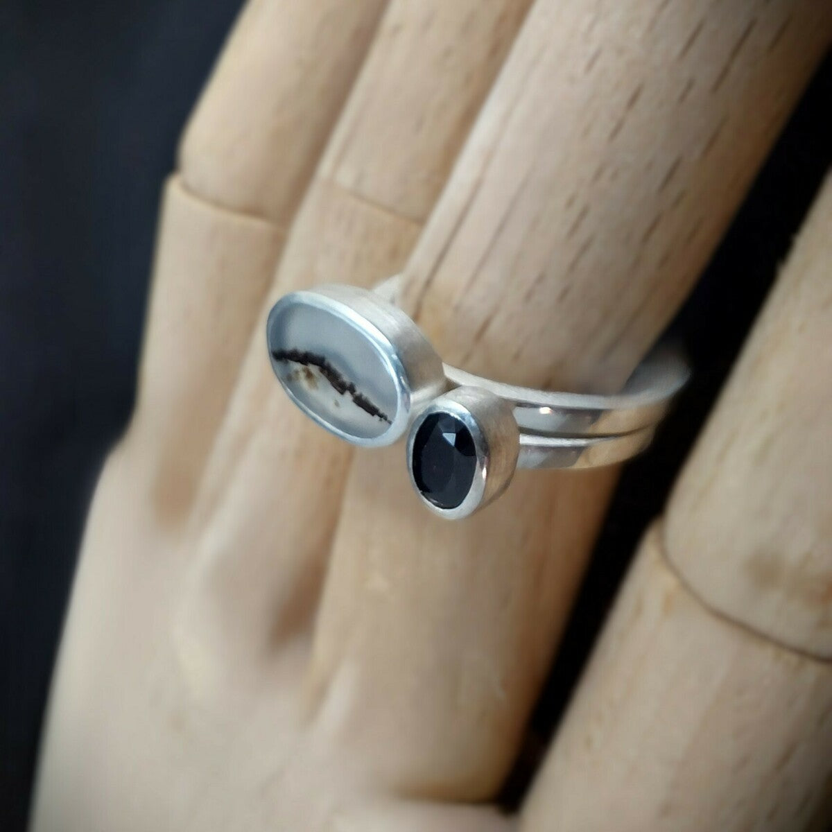 INCLUSION: Blue Sapphire Twin Podium Ring