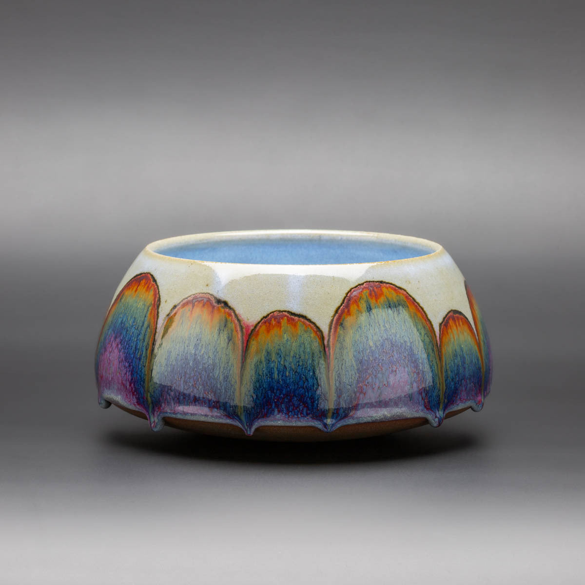 Purple Rainbow/Rust Arches - Convex Bowl