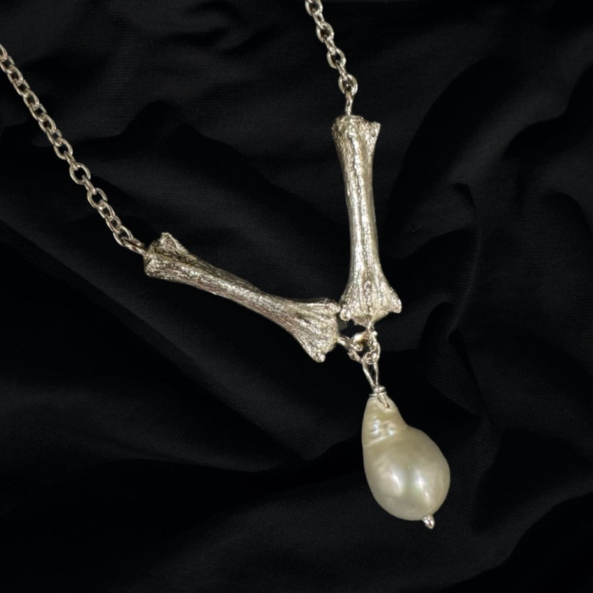 Foxtail Bone &amp; Drop Necklace