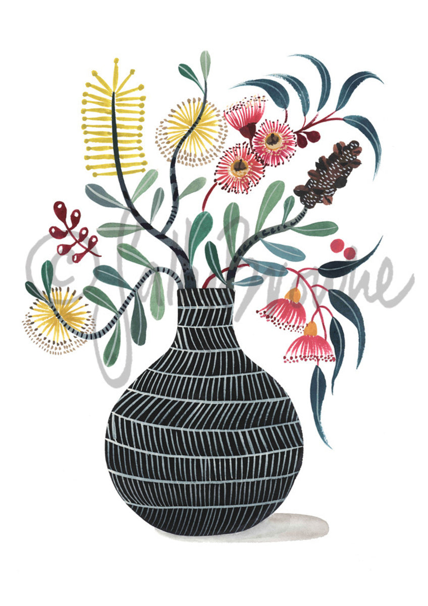 Coastal Banksia and Gum Blossoms in Murray&#39;s Vase