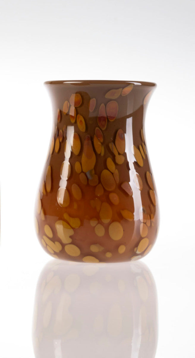 Glossy Brown Stone Vase