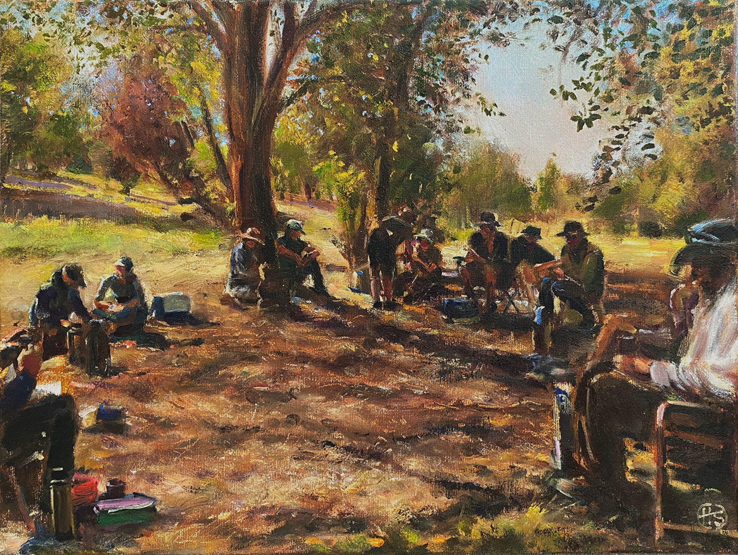 Smoko - Grapepickers at Morning Tea