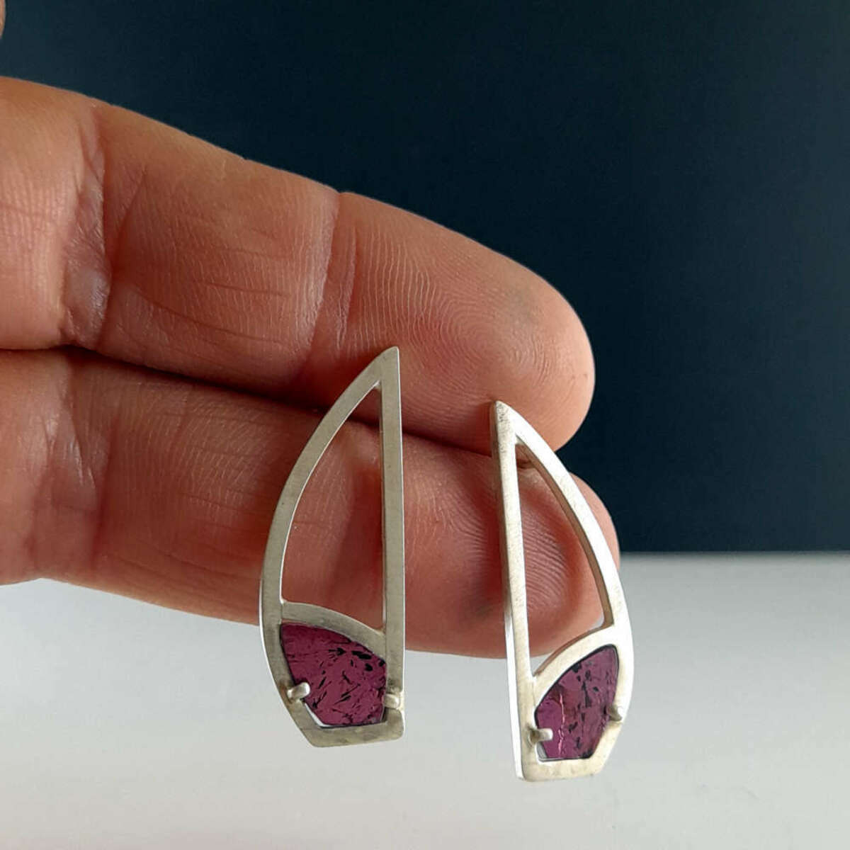 INCLUSION: Moss Garnet Stud Earrings