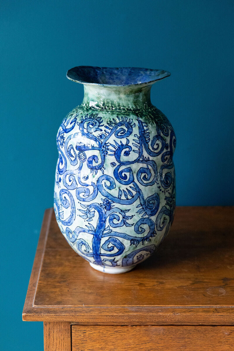 Blue Scribble Vase Number One