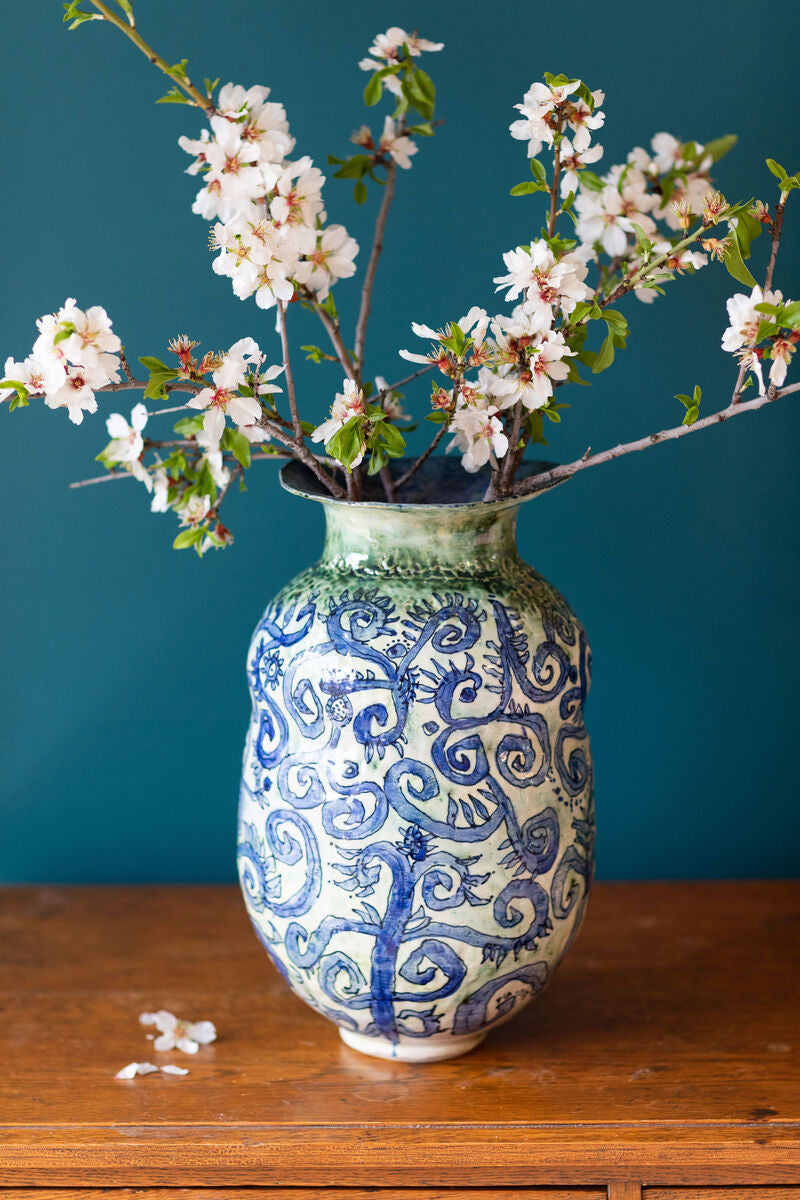 Blue Scribble Vase Number One