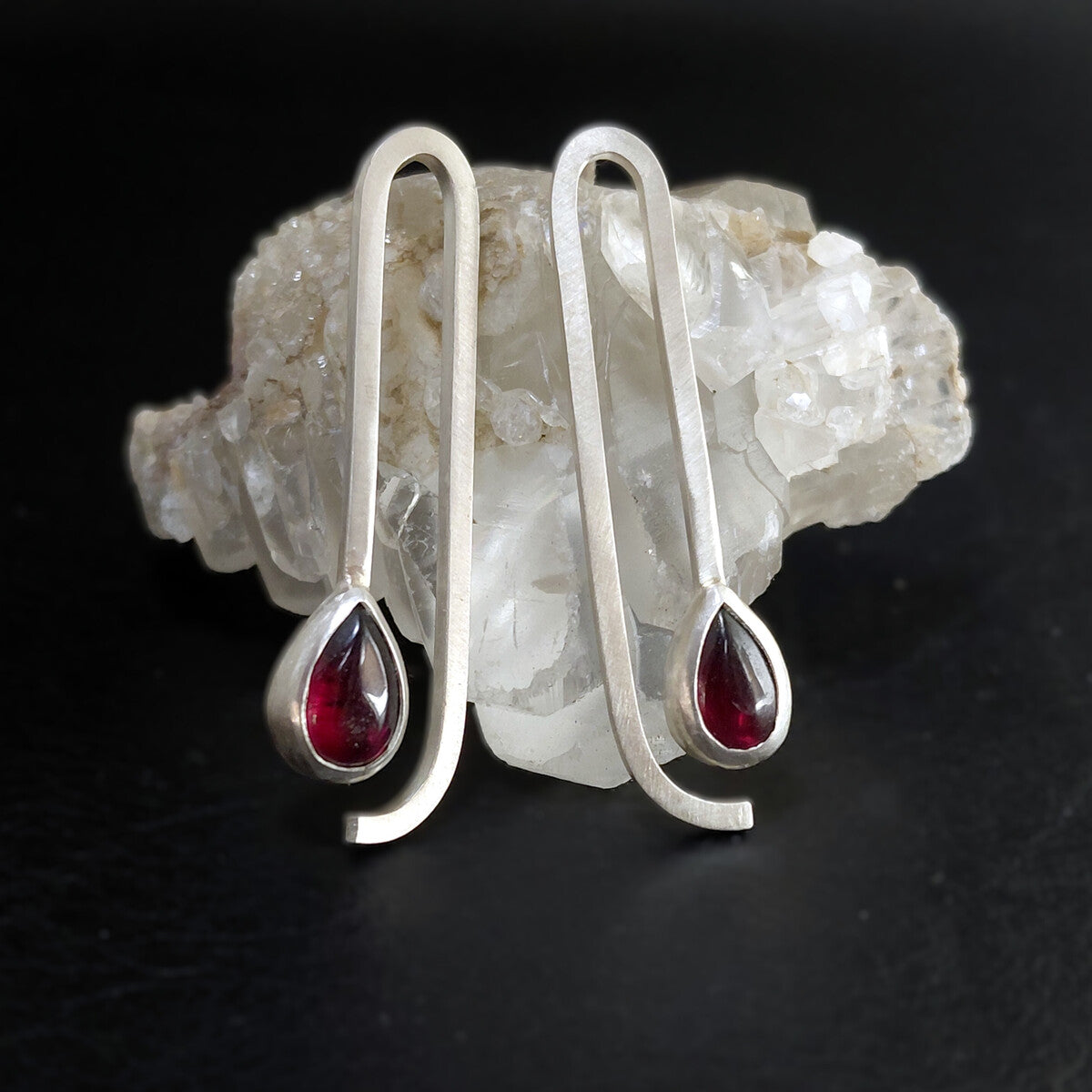 Garnet Open Arch Earrings