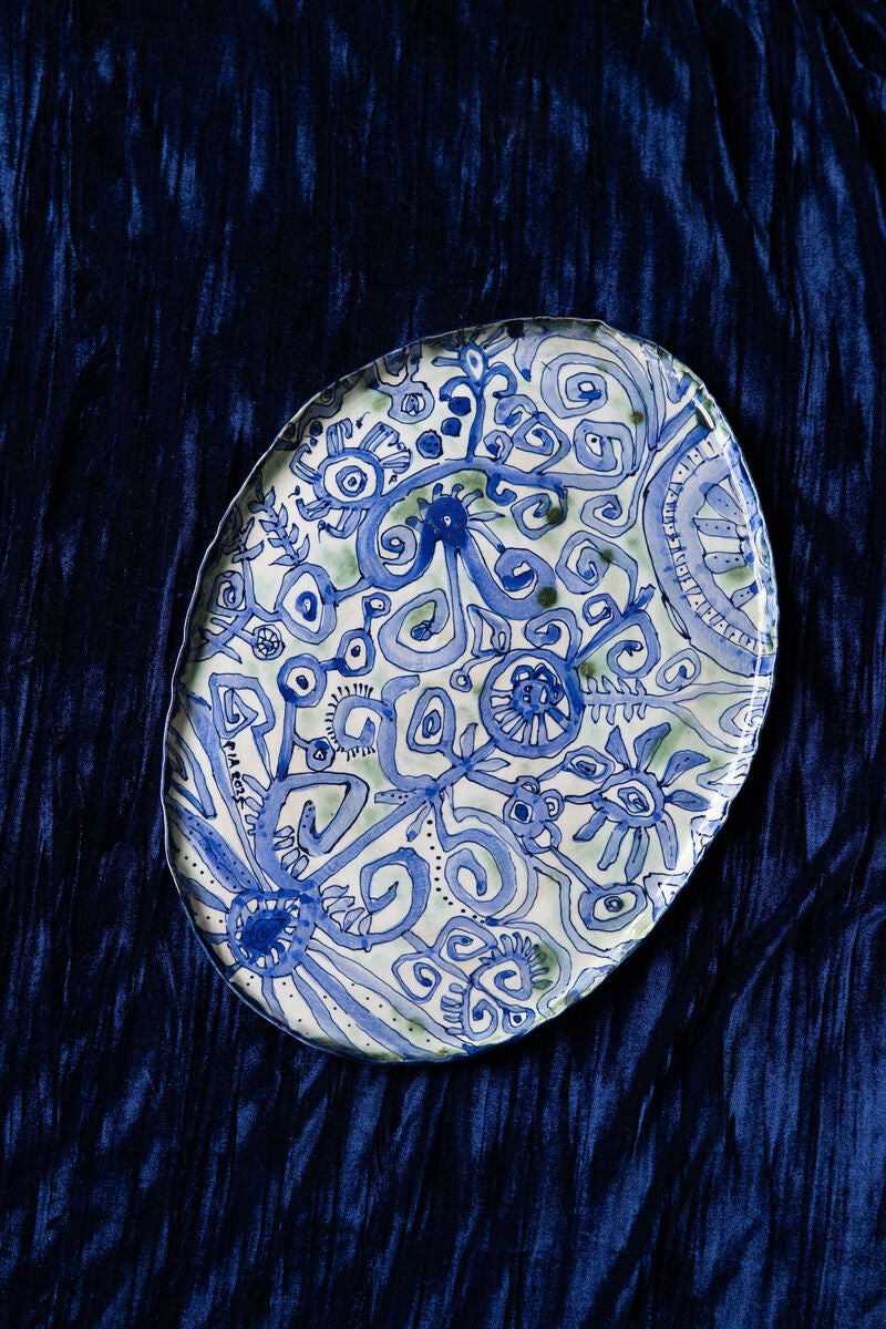 Blue Scribble Platter Number Three