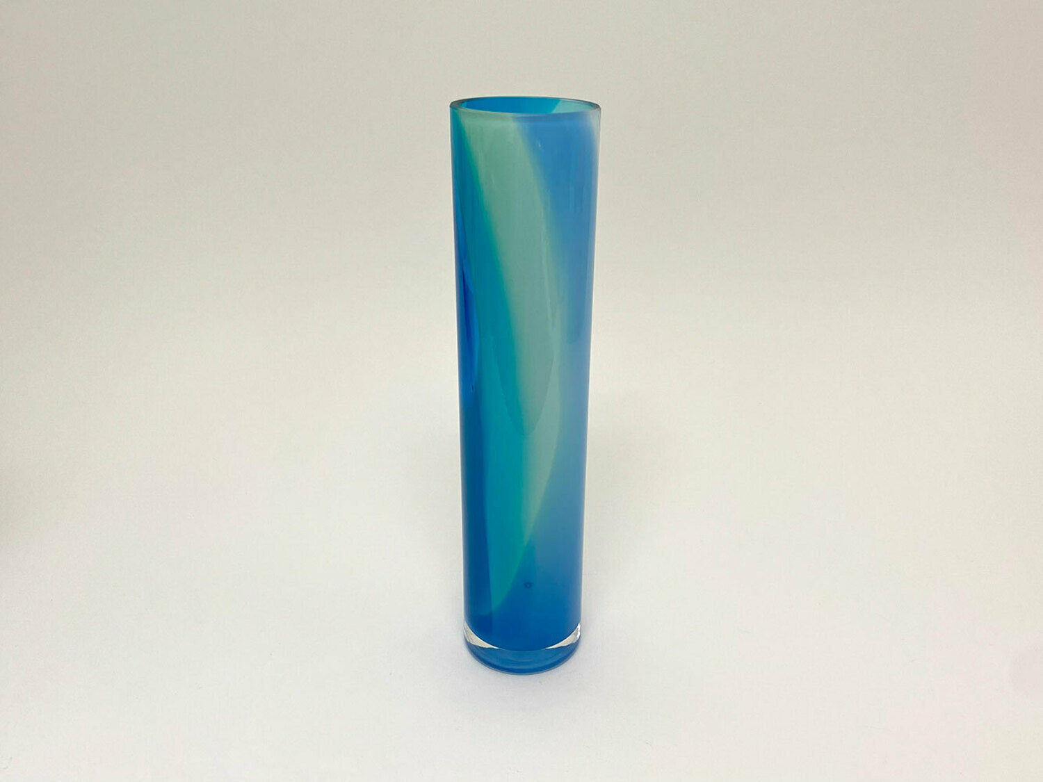 Mixed colour tall cylinder vase - Blue