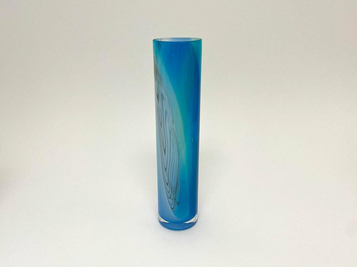 Mixed colour tall cylinder vase - Blue