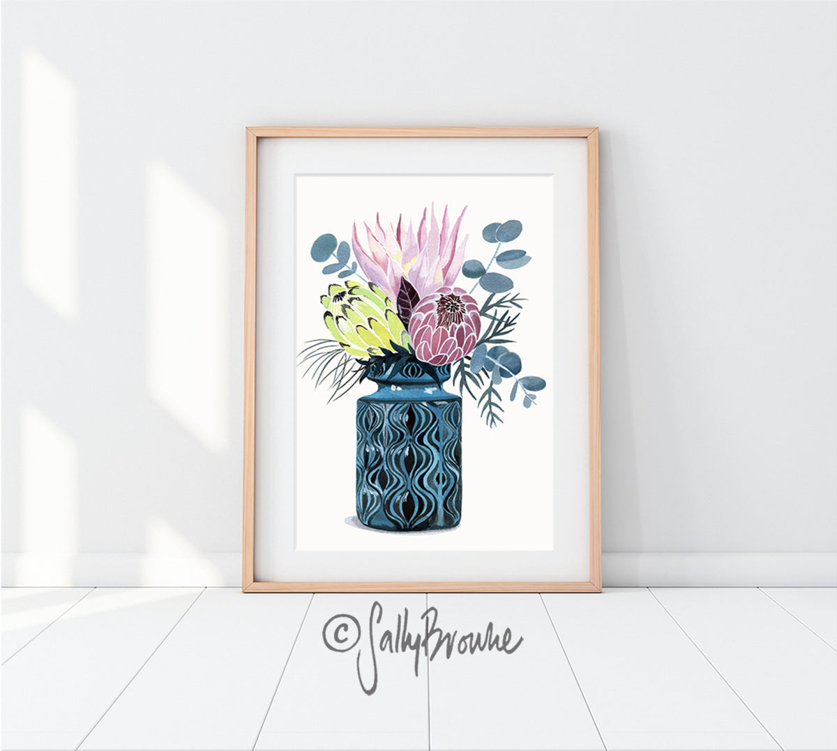 Proteas in West German Onion Vase