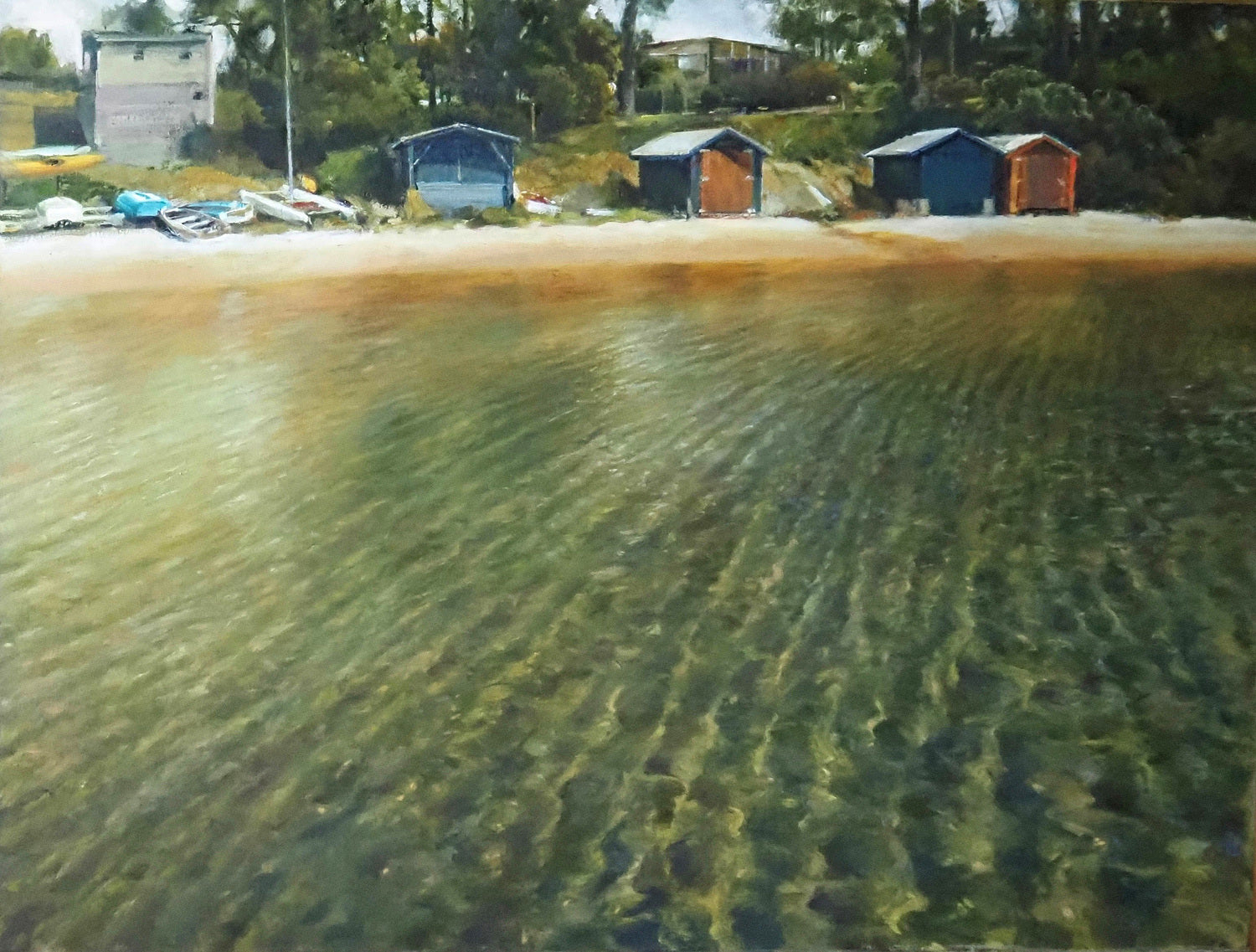 Coles Bay with Boat Sheds, Tasmania