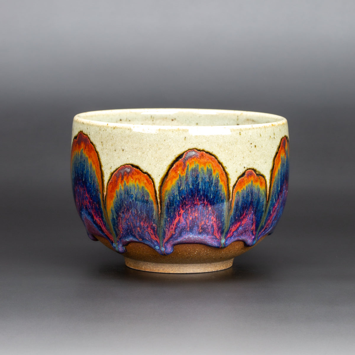 Purple Rainbow Arched Teabowl