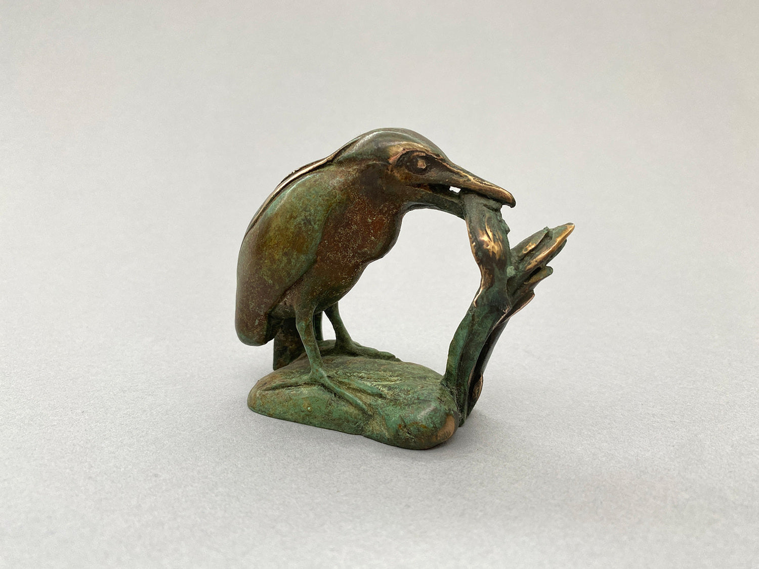 Night Heron with Fish and Three Fish