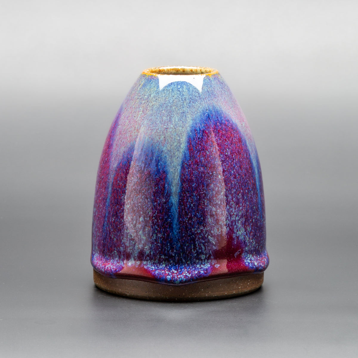 Magenta Flambé Arched Vase