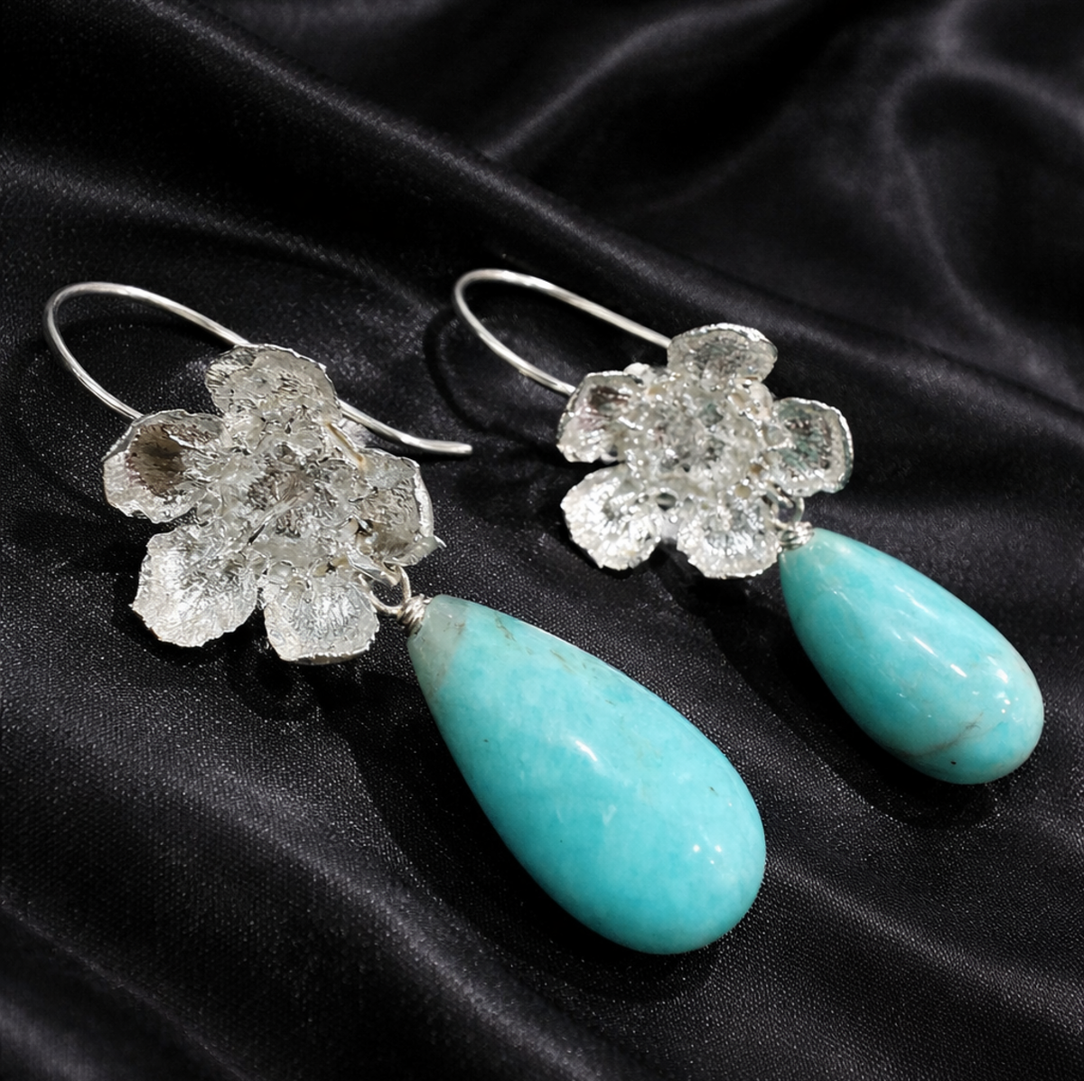 Geraldton Wax with Amazonite Drop Earrings