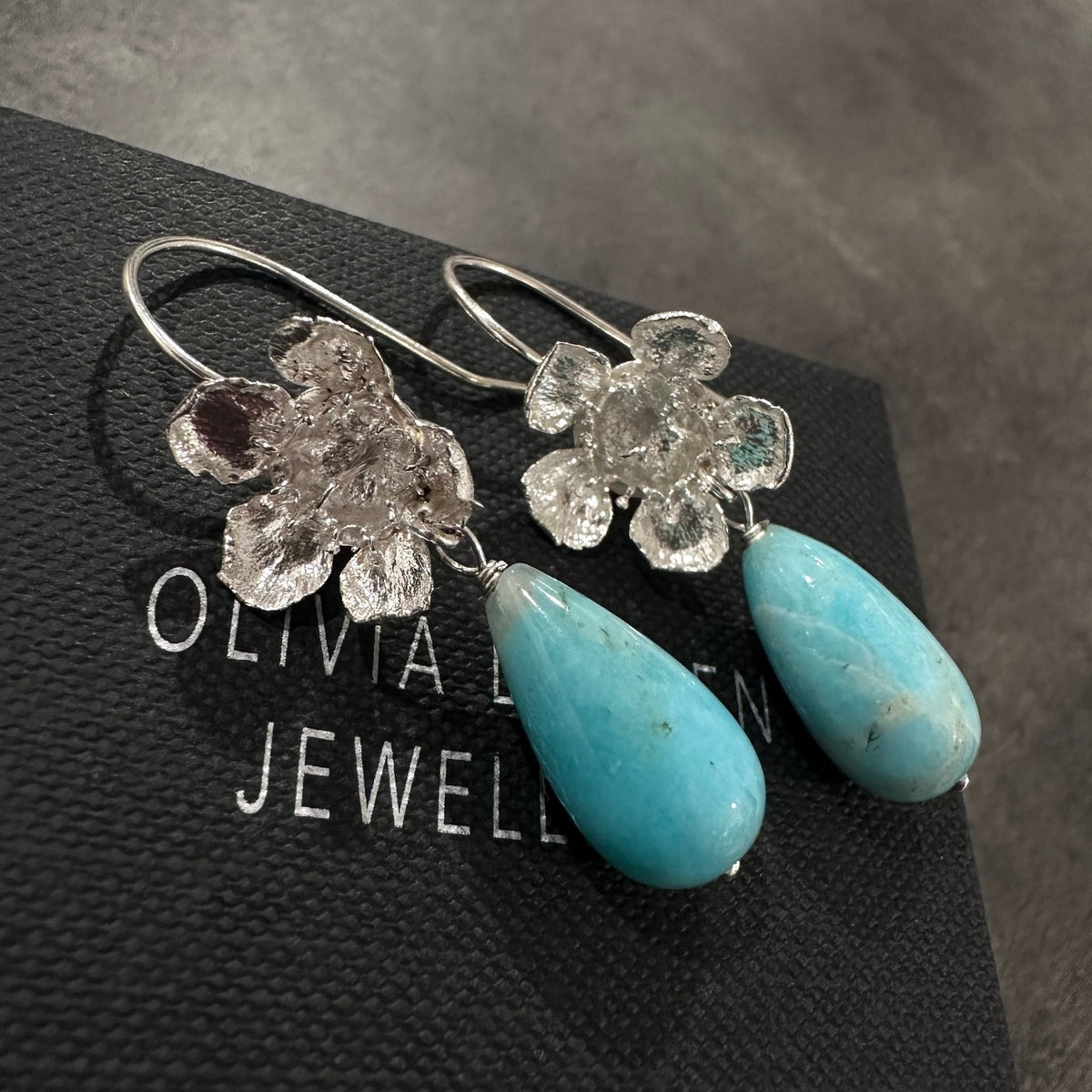 Geraldton Wax with Amazonite Drop Earrings