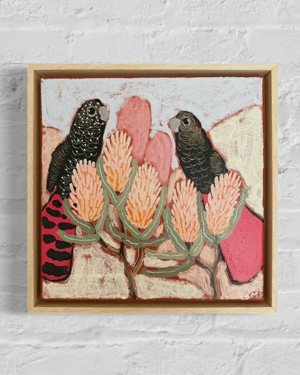 Red-Tail Cockatoos in Banksia