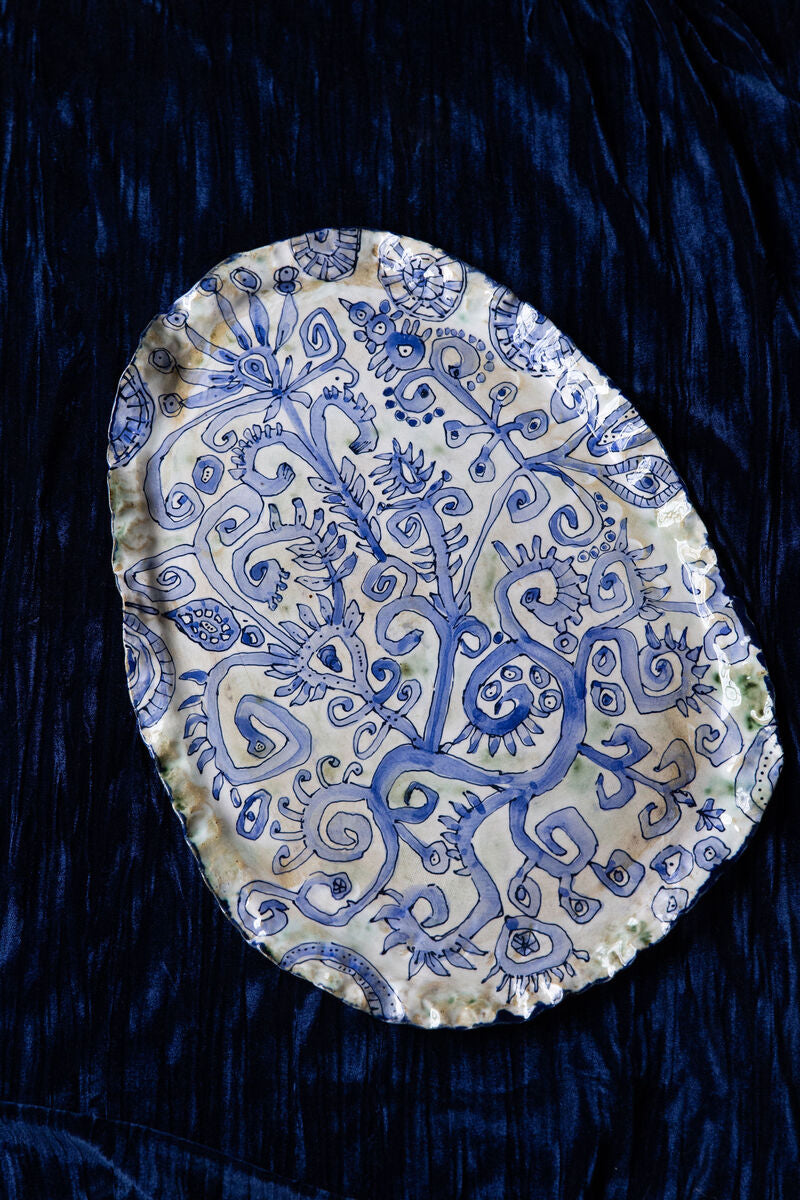 Blue Scribble Platter Number Two