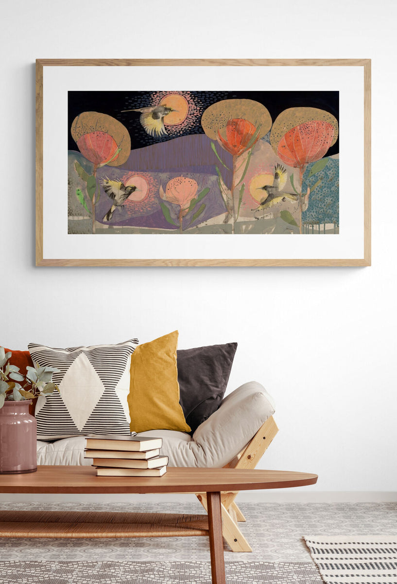 The Fluttering of Birds, New Holland Honeyeater and Pincushion