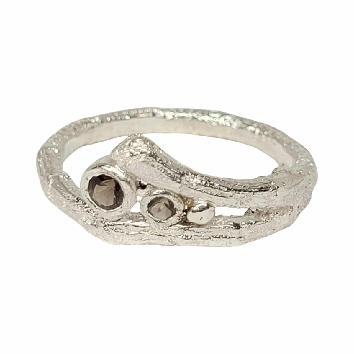 Sticks & stones ring smoky quartz