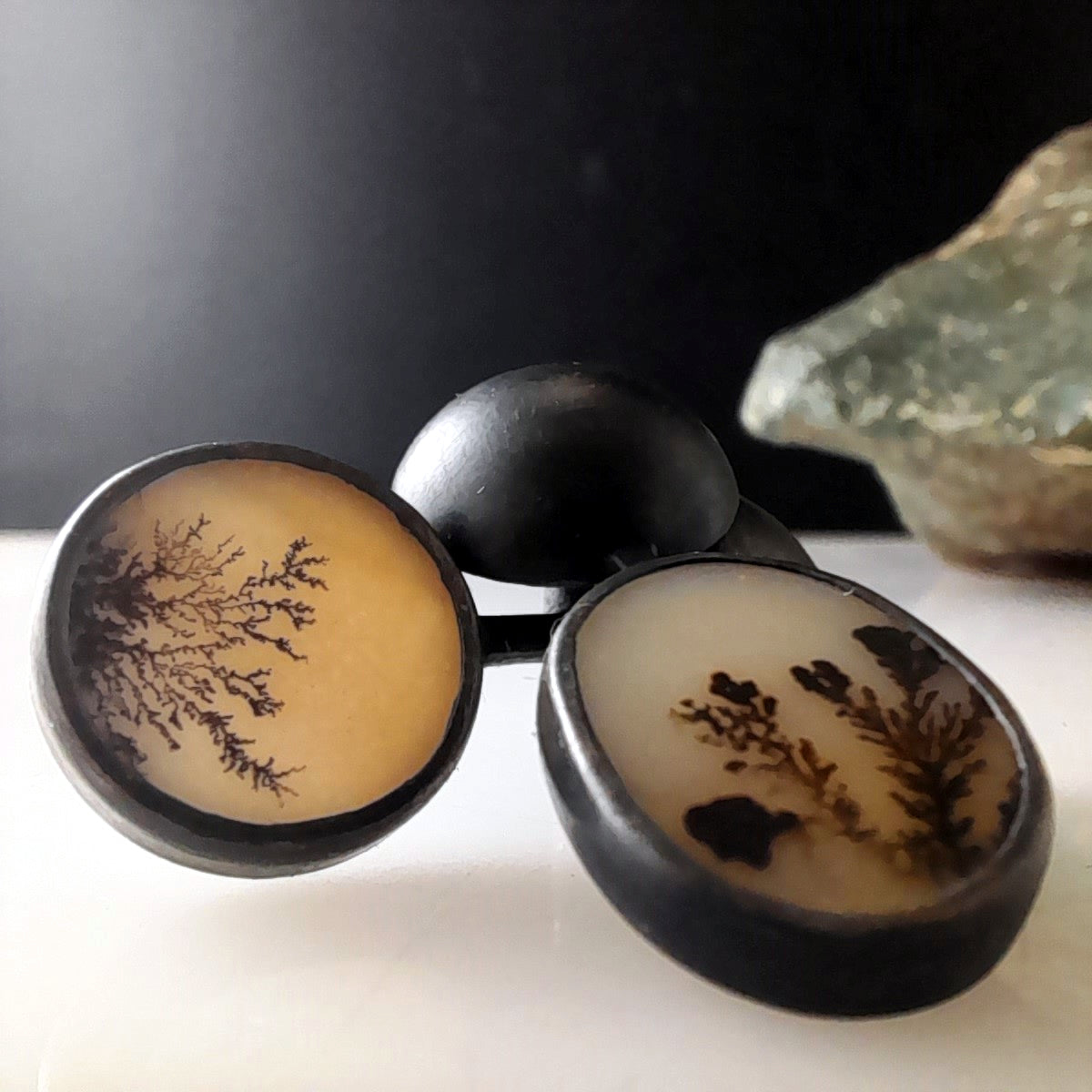 INCLUSION: Scenic Agate Dot  Earrings