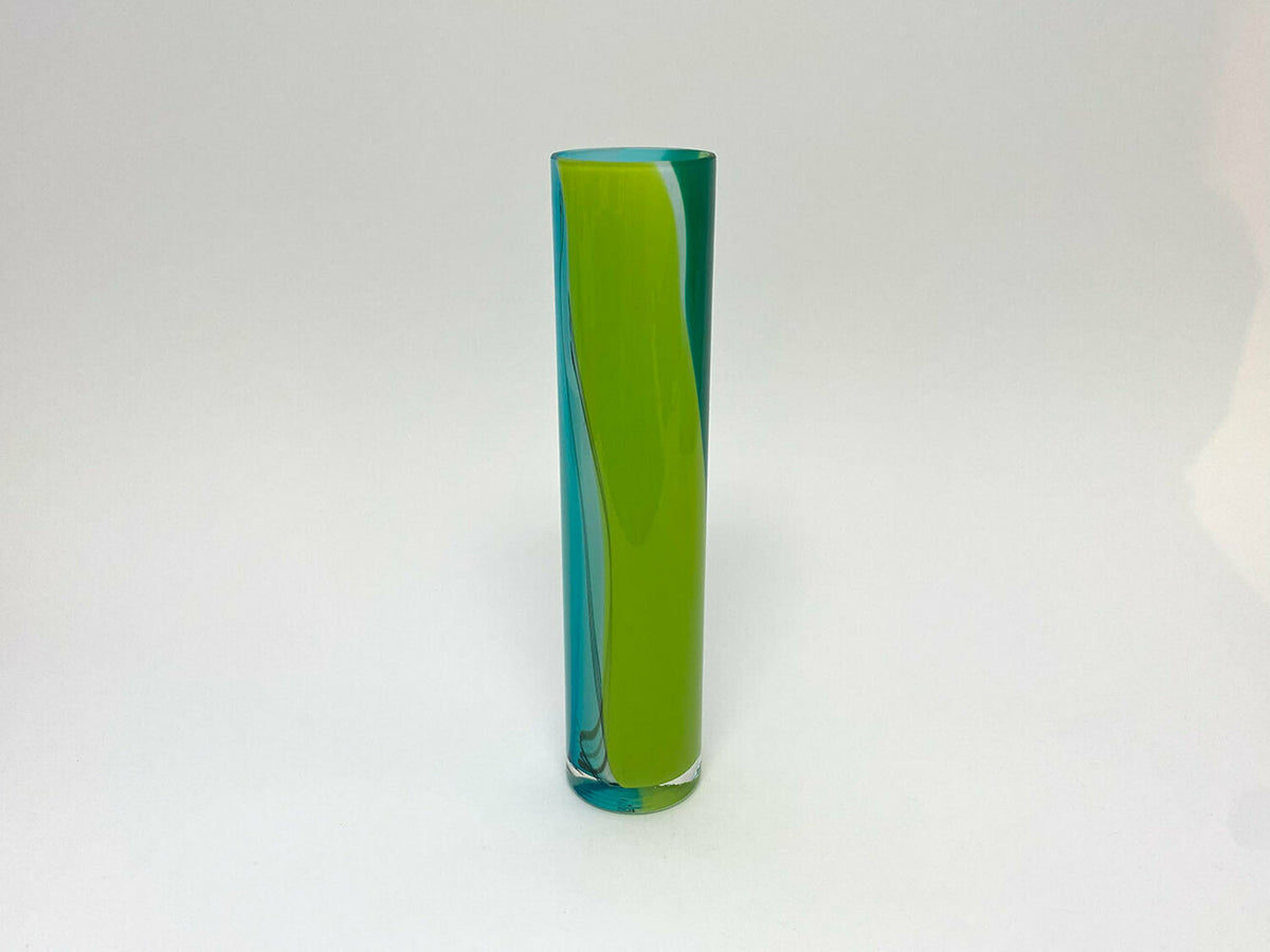 Mixed colour tall cylinder vase - Green