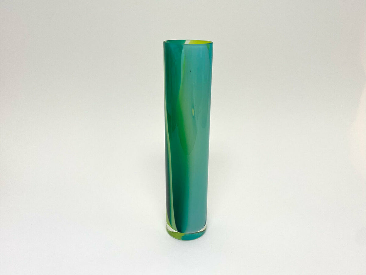 Mixed colour tall cylinder vase - Green