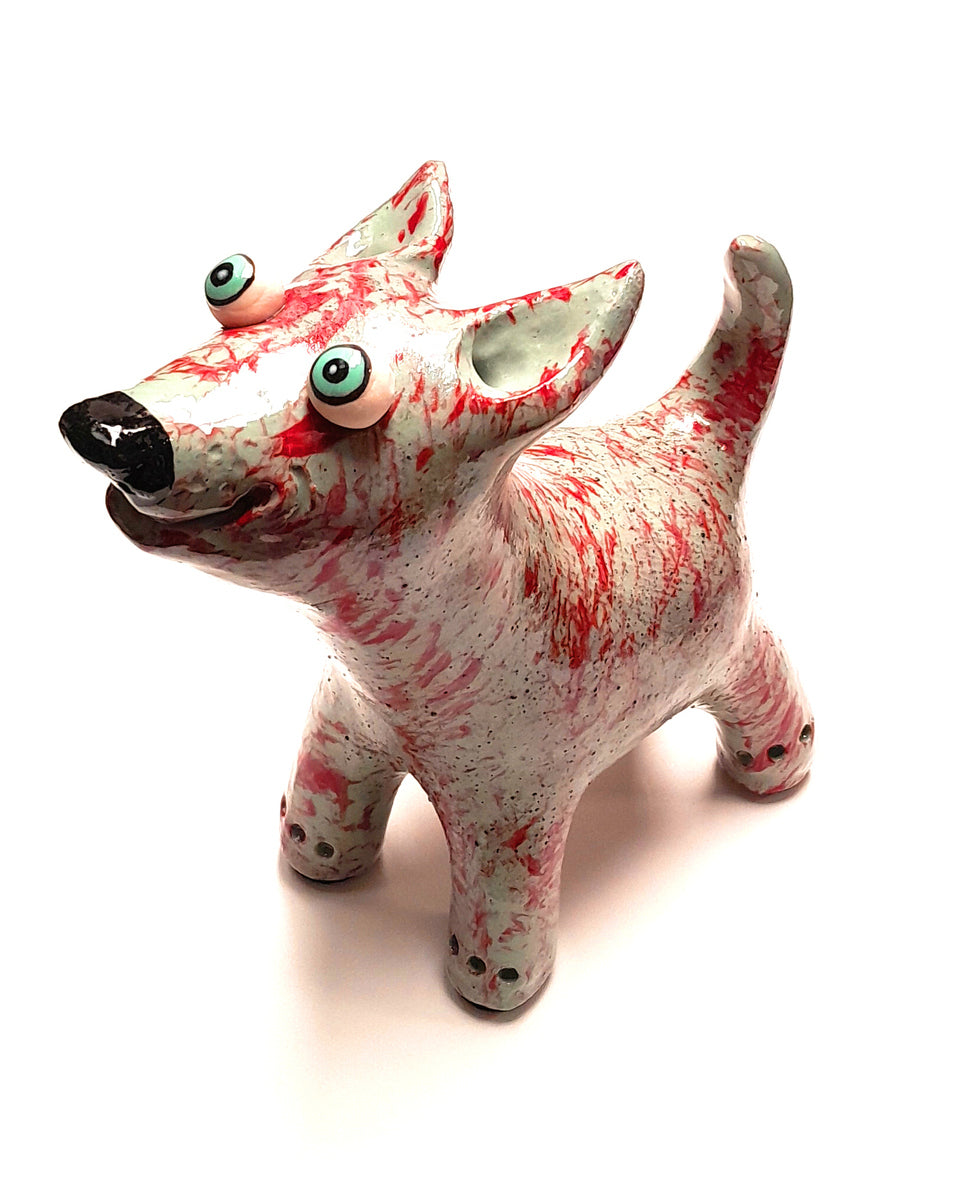 Medium Dog - Grey with Brushed Pattern