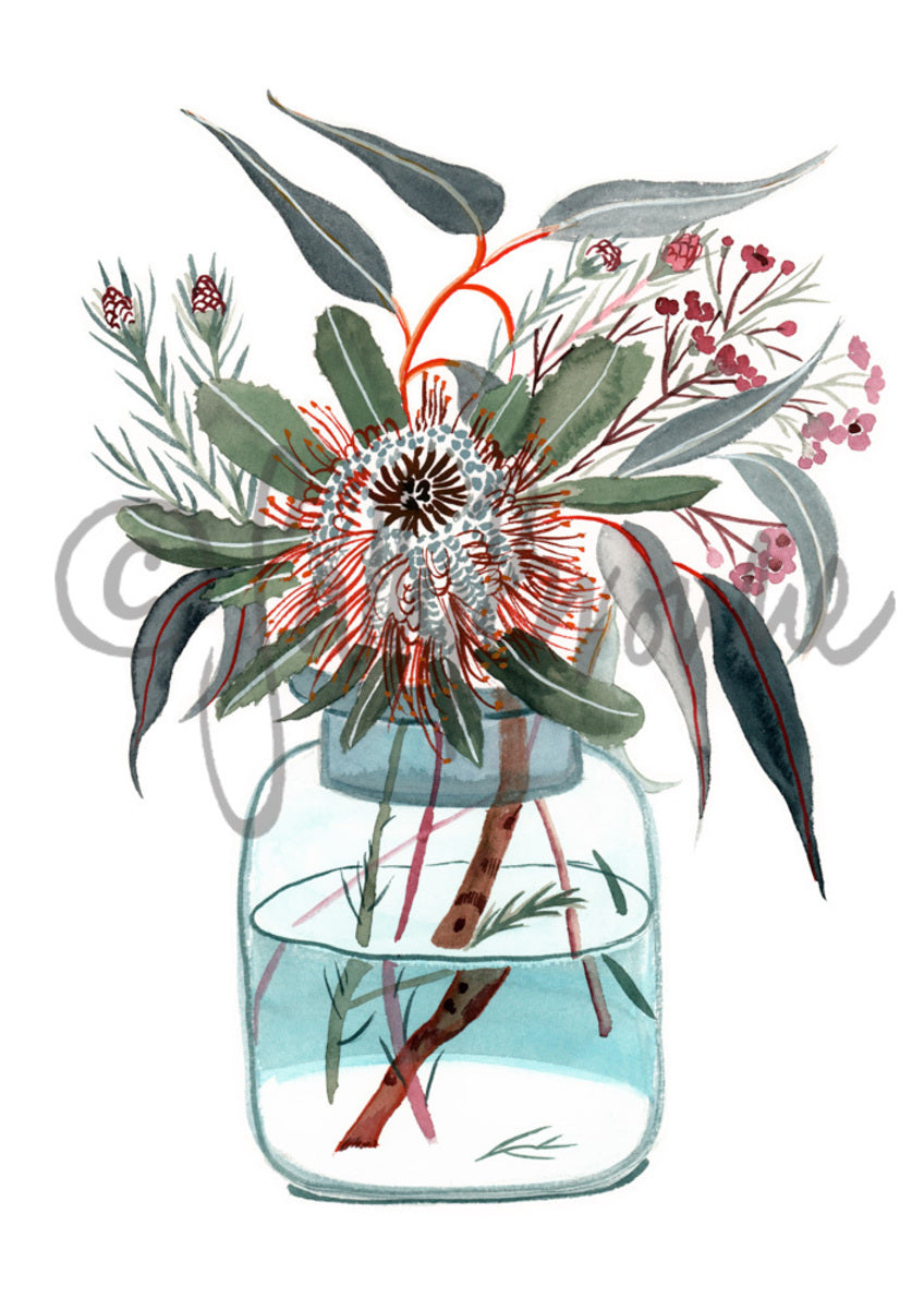 Mixed Natives in Blue Jar