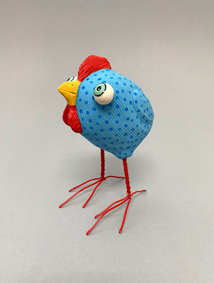 Hen - Blue with Blue Stpots