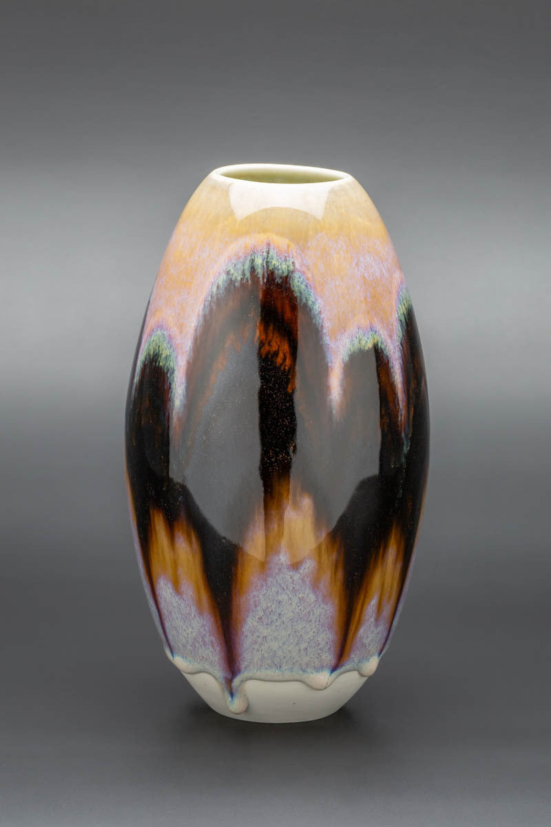 Gold/Tenmoku Arches - Vase
