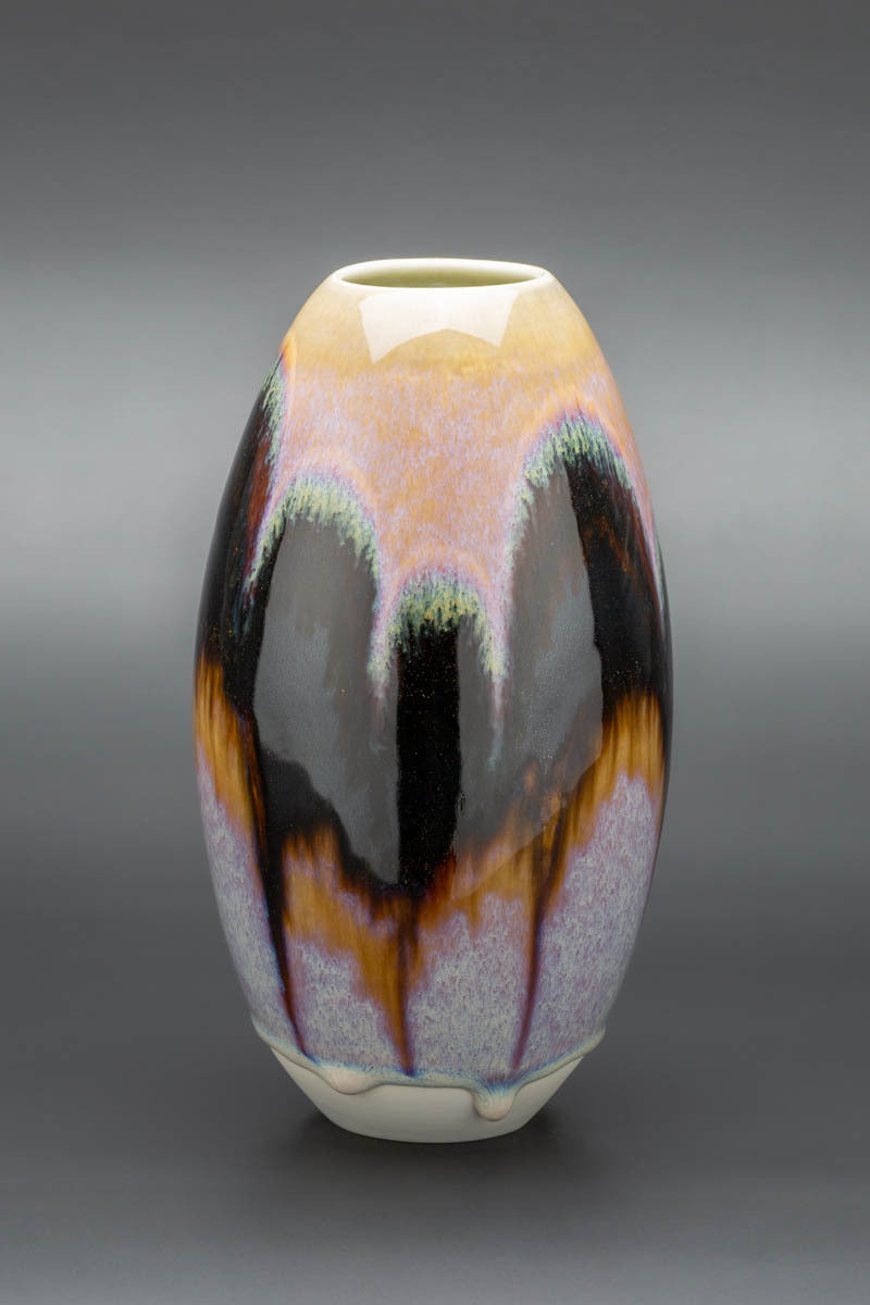 Gold/Tenmoku Arches - Vase