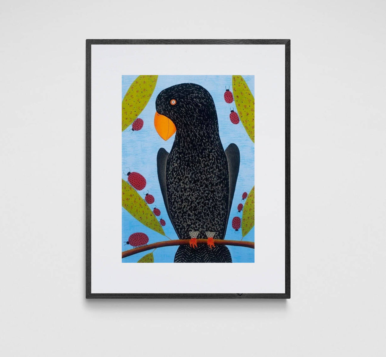 Parrot with Ladybird Family