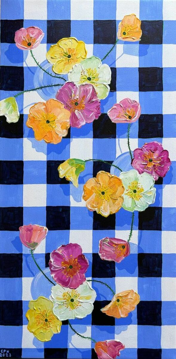 Poppies on Gingham