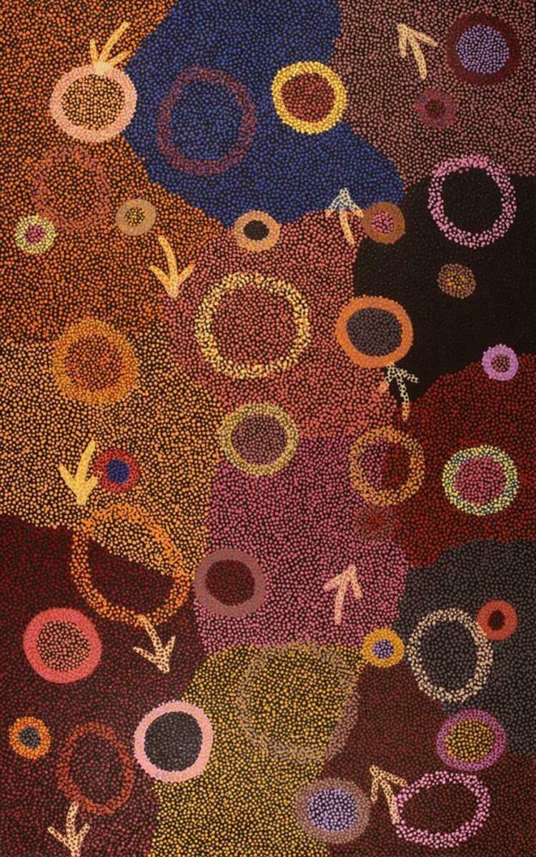 Pauline Nampijinpa Singleton - Yankirri Jukurrpa (Emu Dreaming) - Ngarlikirlangu