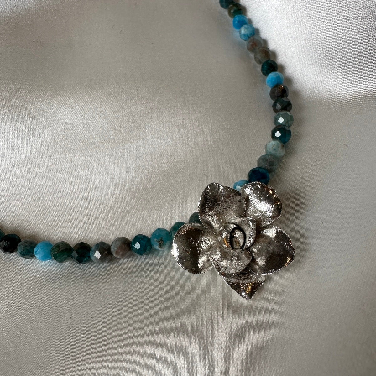 Small Succulent and Apatite Necklace