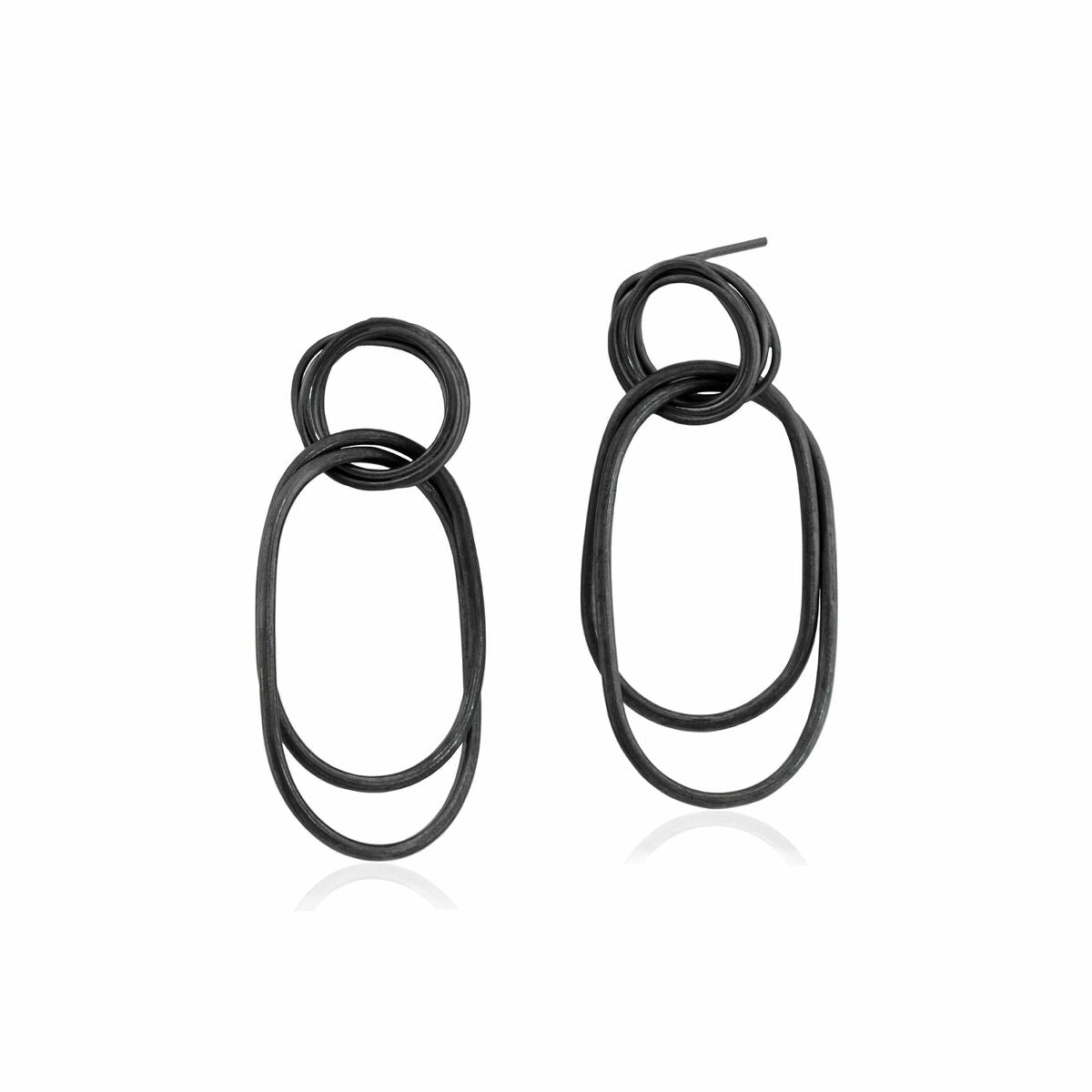 Coiled Oxidized Dangle Earrings (large)