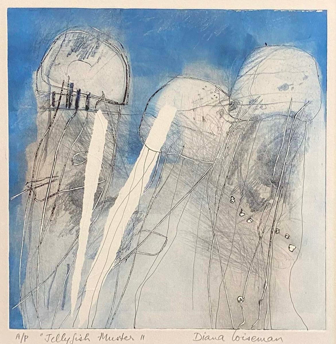 Jellyfish Muster II (Blue)