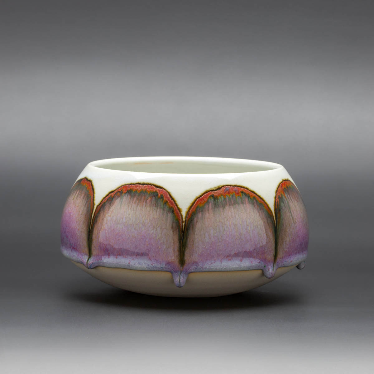 Peach Flambé Arches - Convex Bowl
