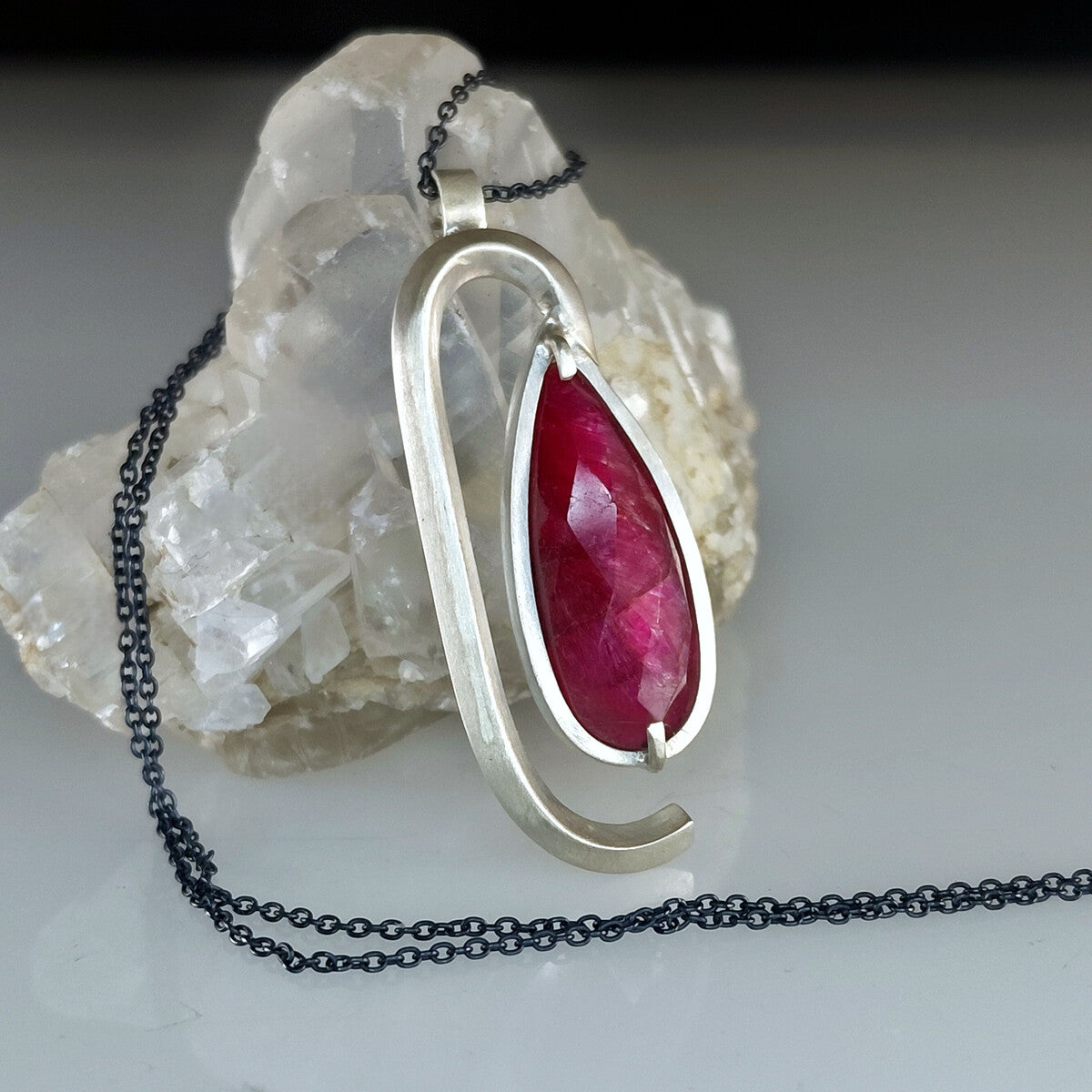 Rose cut Ruby Necklace
