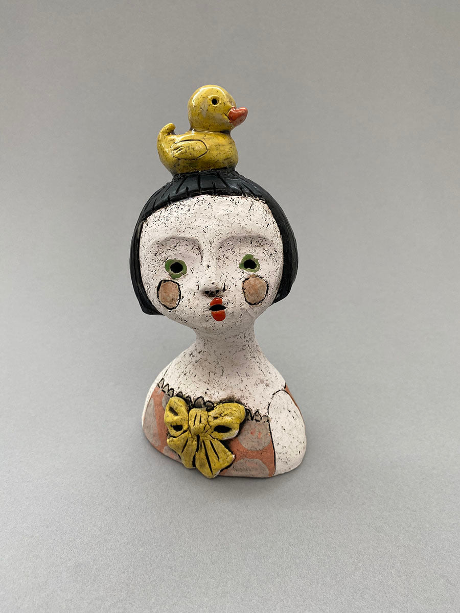 Green Eyed Girl with Duck