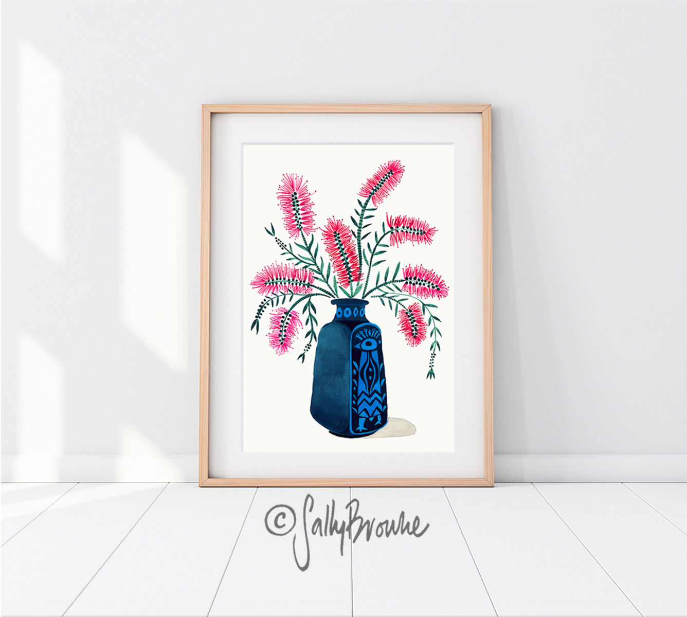 Pink Castillemon in Peacock Vase