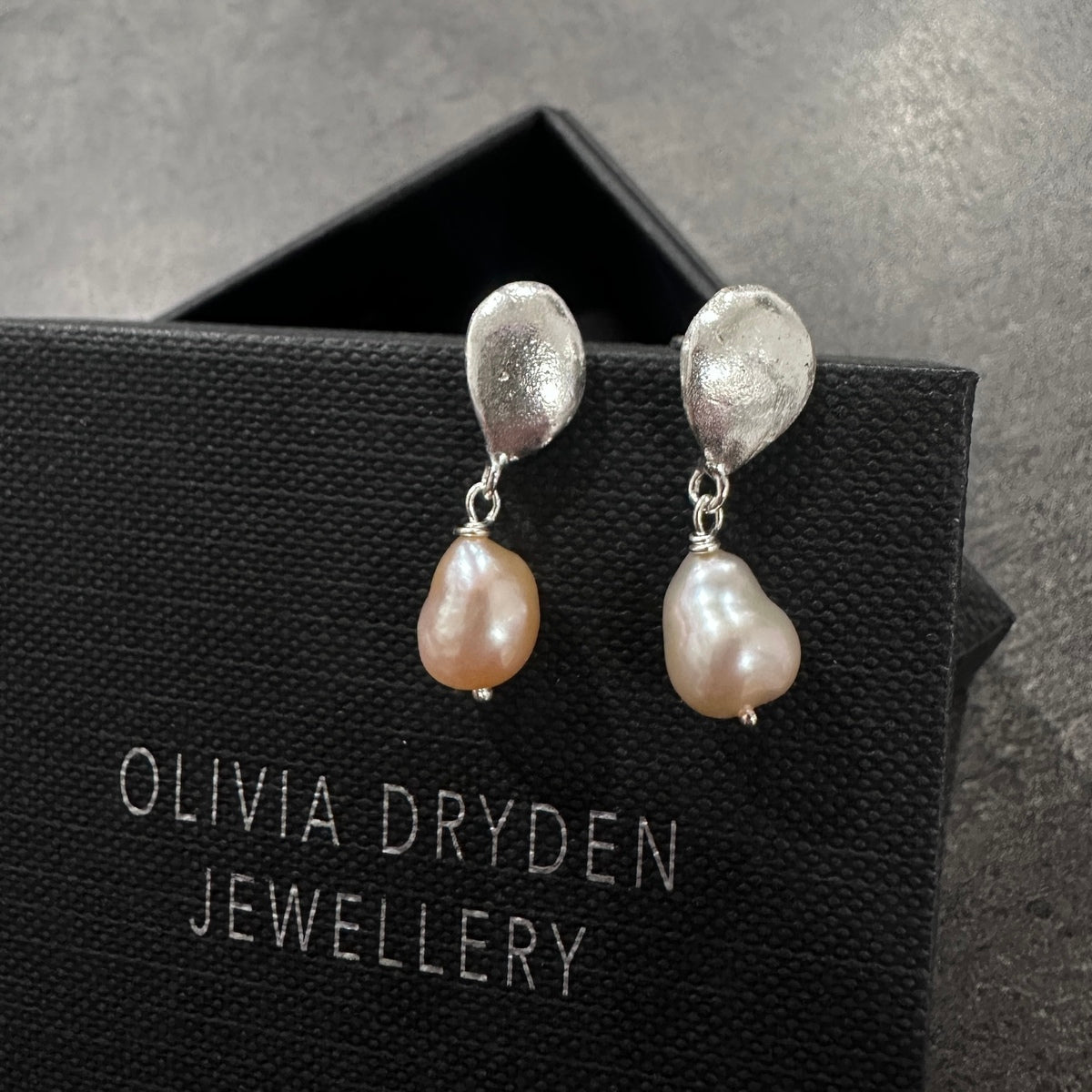 Succulent petal earrings with Pearl Drops (Small)