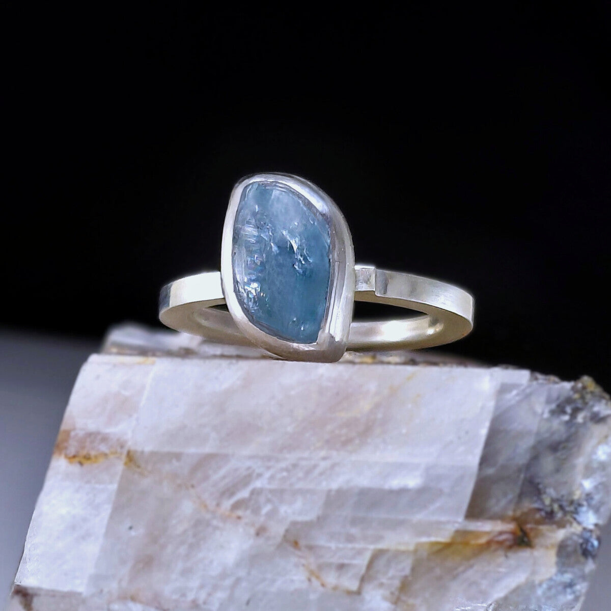 Aquamarine Podium Ring