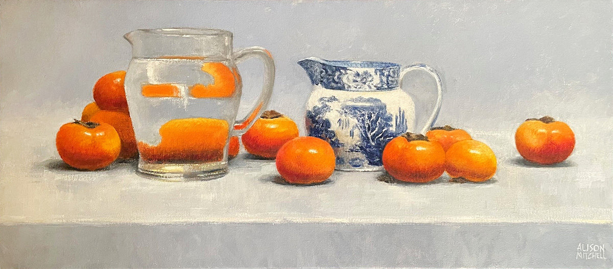 Persimmons with Jugs