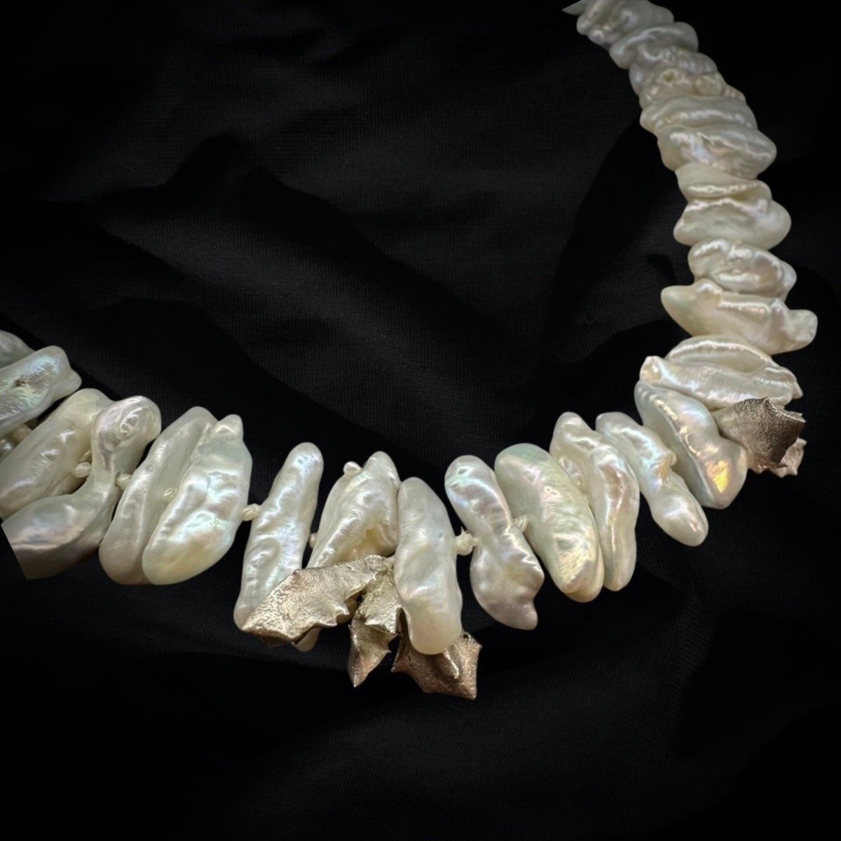 pearl necklace succulent Succulent & Stick Freshwater Pearl Necklace | Elegant Jewellery