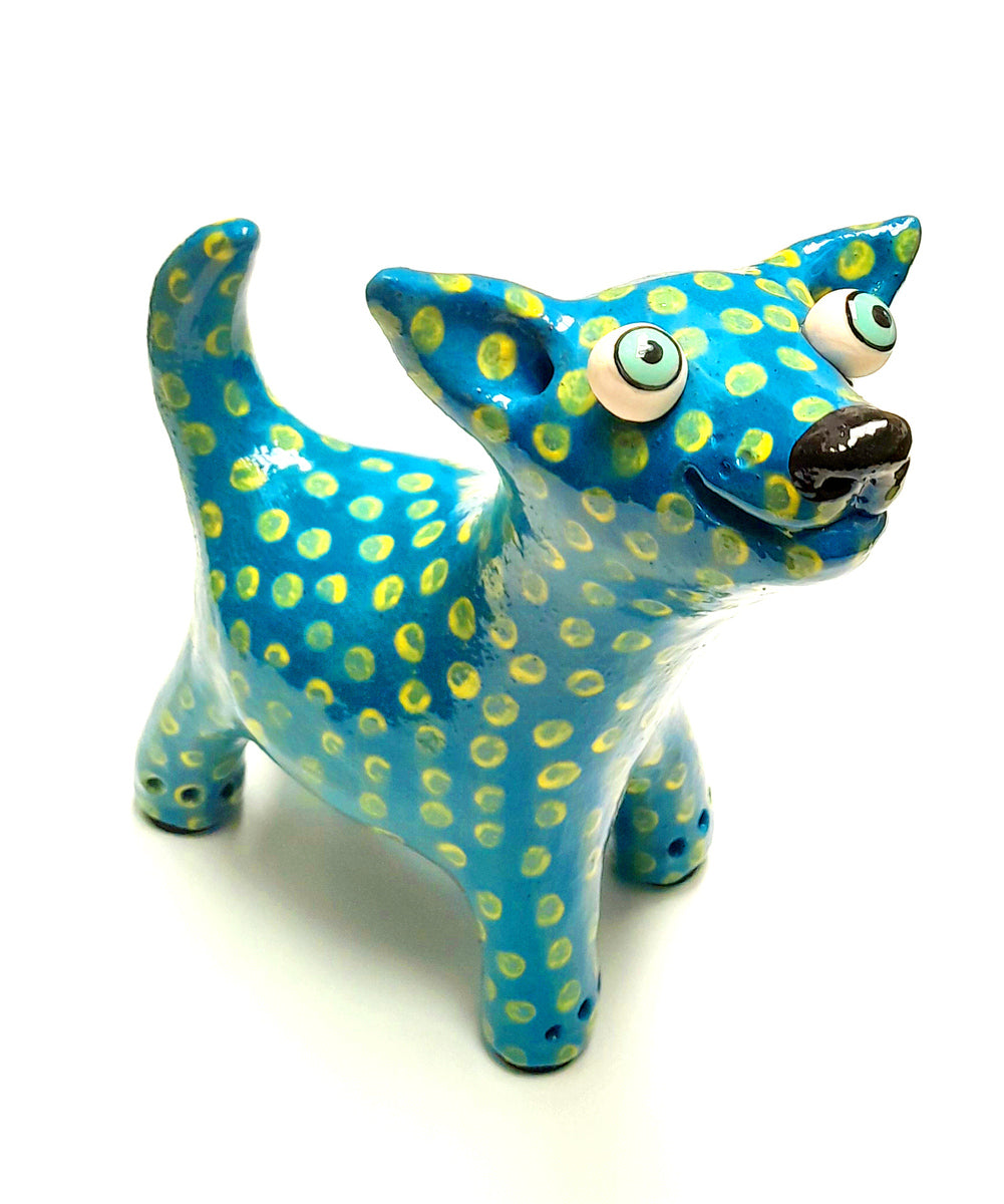Medium Dog - Blue with Yellow Spots