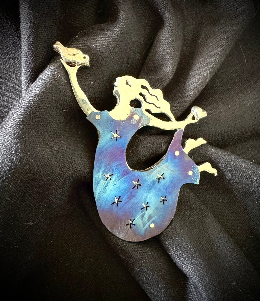 Bird Heart brooch